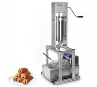 Machine à churros professionnelle en acier inoxydable de 5 L, machine verticale à churros et beignets espagnols avec friteuse électrique de 6 L et support pour usage domestique ou professionnel.