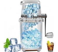 Machine à concasser de la glace manuelle, Concasseur de glace portable, Fabricant de boules de neige, Concasseur de glace plaqué chrome 1,25L, Hachette pour glaçons, Mélangeur pour boissons