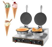 Machine à Cônes Crème cornets de glace électrique, machine commerciale 1200 W, avec contrôle de la température et du temps, poignée, pour restaurant, boulangerie, snack-bar, famille, double-