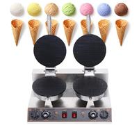 Machine à Cônes Crème cornets de glace électrique professionnelle, 1 200 W, en acier inoxydable, avec double contrôle de la durée et de la température, moule antiadhésif pour rouleaux d'œufs