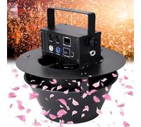 Machine à Confettis Électrique, Lanceur de Confettis de Scène 150W avec DMX et Télécommande - Souffleur à Confettis d’une Capacité de 1kg pour Mariages, Concerts, Fêtes et Événements