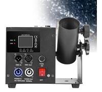 Machine à confettis portable avec canon à confettis, télécommande/DMX et LED pour mariages, fêtes et spectacles.