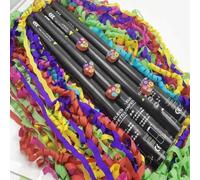 Machine à confettis pour fête foraine, canon à confettis de 80 cm, confettis biodégradables, lot de 25, pour fêtes, anniversaires, Noël. Rayures colorées