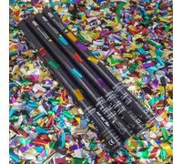 Machine à confettis pour fête foraine, canon à confettis de 80 cm, confettis biodégradables, lot de 25, pour fêtes, anniversaires, Noël. Paillettes colorées.