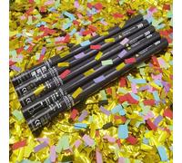 Machine à confettis pour fête foraine, canon à confettis de 80 cm, confettis biodégradables, lot de 25, pour fêtes, anniversaires, Noël. Coloris et or.