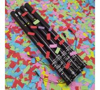 Machine à confettis pour fête foraine, canon à confettis de 80 cm, confettis biodégradables, lot de 25, pour les fêtes, anniversaires, Noël. Couleurs disponibles.