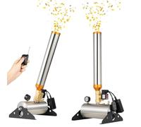 Machine à confettis professionnelle sans fil, 2 pièces canon à confettis 150 W, avec télécommande, angle réglable, lanceur de rubans de papier coloré à haute altitude, pour concerts