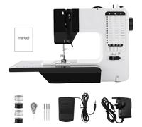 Machine à Coudre 38 Points Double Aiguille 738 Machine à Coudre compacte et légère Kit de Couture électrique avec pédale de Commande Manuelle Contrôle de Vitesse pour débutant Maison DIY Fab