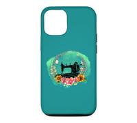 Machine à Coudre à manivelle de Style Vintage et Fleurs Coque pour iPhone 12/12 Pro