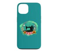 Machine à Coudre à manivelle de Style Vintage et Fleurs Coque pour iPhone 13