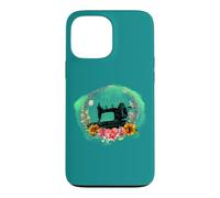 Machine à Coudre à manivelle de Style Vintage et Fleurs Coque pour iPhone 13 Pro Max