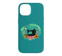 Machine à Coudre à manivelle de Style Vintage et Fleurs Coque pour iPhone 14