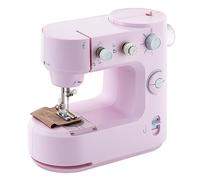 Machine à coudre électrique domestique DC6 V 1000 mA - Bras libre - Multifonction - Avec éclairage LED - Machine à coudre super utile pour vêtements, pantalons, soie (rose)
