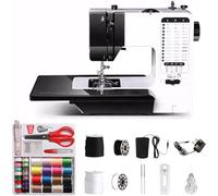 Machine à coudre électrique portable avec table coulissante, 38 programmes de points, pour débutants et enfants, mini machine à coudre avec vitesse réglable avec pédale et kit de couture