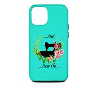 Machine à Coudre et Fleurs de Style Vintage Coque pour iPhone 12/12 Pro
