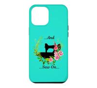 Machine à Coudre et Fleurs de Style Vintage Coque pour iPhone 12 Pro Max