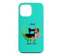 Machine à Coudre et Fleurs de Style Vintage Coque pour iPhone 13 Pro Max