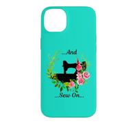 Machine à Coudre et Fleurs de Style Vintage Coque pour iPhone 14 Plus