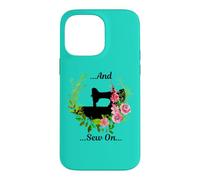 Machine à Coudre et Fleurs de Style Vintage Coque pour iPhone 14 Pro Max