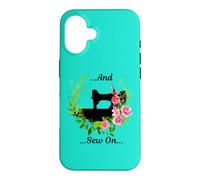 Machine à Coudre et Fleurs de Style Vintage Coque pour iPhone 16