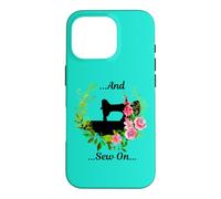Machine à Coudre et Fleurs de Style Vintage Coque pour iPhone 16 Pro