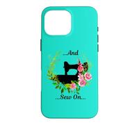 Machine à Coudre et Fleurs de Style Vintage Coque pour iPhone 16 Pro Max