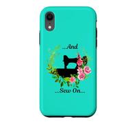 Machine à Coudre et Fleurs de Style Vintage Coque pour iPhone XR