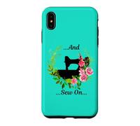 Machine à Coudre et Fleurs de Style Vintage Coque pour iPhone XS Max