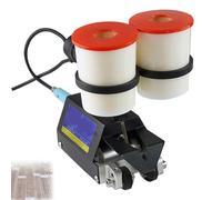 Machine à coudre le placage automatique, machine à patchwork cycloïde portative en acier inoxydable avec fil, pour placage de panneaux de bois de 0,1 mm à 1 mm, pour le travail du bois(Double)