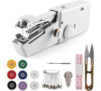 Machine à Coudre Manuelle, Outils de Couture Sans Fil Blanc Mini Machine à Coudre Portable, Machine pour Couture Rapide et Artisanat de Couture