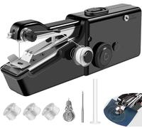 Machine à coudre manuelle portable et rapide - Mini machine à coudre pour débutants - Avec bobines pour la maison, les voyages et le bricolage - Machine à coudre avec accessoires, machine à coudre
