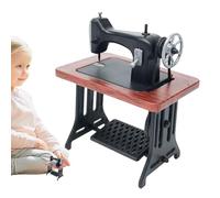 Machine à coudre miniature de style rétro pour poupées - Modèle de précision décoratif de style fait à la main, 1:24 accessoires de bricolage pour la maison à l'échelle des salles à manger et E