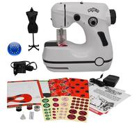 Machine à Coudre Miniature pour Enfants, Miraculous Ladybug Tissus, Mannequin , Masques à découper, Pédale - Version Europe