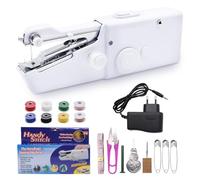 Machine à Coudre Portable à Main,Mini Couture pour Débutant Adulte, Electrique Machines à Coudre avec Kit de Couture pour DIY, Vêtements,Tissu, Rideaux (Prise de Charge Incluse)