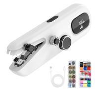 Machine à coudre portable électrique à manivelle, rechargeable avec verrou de sécurité et indicateur de puissance, 3 vitesses avec accessoires pour débutants, réparation d’urgence des vêtements