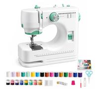 Machine à Coudre Portable, Mini Machine à Coudre pour Débutants avec12 Programmes, avec Kit Accessoires, avec Lumière LED, Idéale pour Vêtements, Rideaux et Jeans