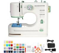 Machine à coudre portable pour débutants, 12 points intégrés avec kit d'accessoires, design compact de voyage pour réparations de vêtements, travaux manuels et réparations d'urgence à la maison