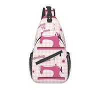 Machine à Coudre Rose Vintage véritable Sac à bandoulière Brun Vache Suisse, Sac à bandoulière Poitrine pour Hommes et Femmes, utilisé pour Les Loisirs et Les Voyages