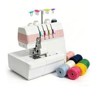 Machine à Coudre Surjeteuse à Points De Recouvrement Robuste Avec Lumière Led Et Kit D'accessoires, Surjeteuse à Grande Vitesse Pour Couture De Vêtements