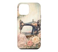 Machine à Coudre Vintage Floral Couturière Coque pour iPhone 12 Pro Max