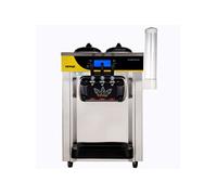 VEVOR Machine à Crème Glacée Molle 22-30 L/h Machine à Glace Molle Commerciale avec Trémie 2x6L Sorbetière à Glace Pré-Réfrigération 3 Saveurs Nettoyage en Un Clic pour Sundae Café Snack-Bar