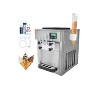 Machine à Crème Glacée 3 Saveurs Trémie 2x4L Nettoyage Automatique Commerciale 20L/h