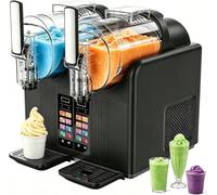 Machine à crème glacée 7 en 1 avec réservoirs de 2 L pour smoothies, milkshakes, cocktails, crème glacée, écran LED, auto-nettoyant, temps de préparation 20-30 minutes, pas besoin de glace