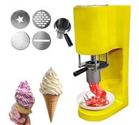 Machine à crème glacée à spaghetti commerciale avec moules à 4 formes, presse à crème glacée, trémie en acier inoxydable de 0,42 l, rendement de 30 L/H, pour magasins de desserts Latos yellow