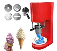 Machine à crème glacée à spaghetti commerciale avec moules à 4 formes, presse à crème glacée, trémie en acier inoxydable de 0,42 l, rendement de 30 L/H, pour magasins de desserts Latos red