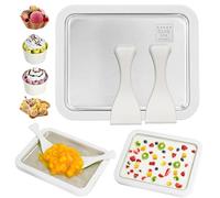 Machine À Crème Glacée Avec 2 Spatules, Sorbetière Instantanée, Moule À Rouleau De Crème Glacée, Pour Adultes Et Enfants, Pour Crème Roulée Maison, Yaourt Glacé, Glace, Sorbet (Blanc,26 * 21CM)