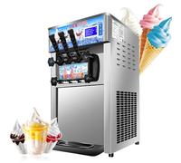 Machine à crème glacée commerciale douce avec nettoyage automatique, dureté réglable, capacité de 18 l/h pour restaurants et cafés