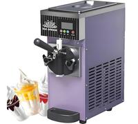 Machine à Crème Glacée Commerciale Une Saveur, Fabricant de Crème Glacée Molle Commercial, Panneau Lcd, Nettoyage Automatique, Machine de Comptoir Pour Restaurants et Magasins - Métallique Purple