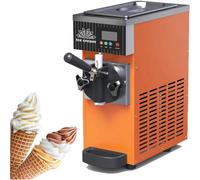 Machine à Crème Glacée De Table 3.5 L, Machine à Glace Et Sorbetière Commerciale 1 Saveurs, Ice Cream Machine 450 W/750 W Pour Restaurants/Cafétérias/Fast-Foods,Orange-ZB-BQL68