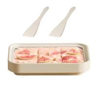 Machine à crème glacée en acier inoxydable - Mélangeur et rôti | Ensemble avec plateau et grattoirs pour crème glacée pour boulangers, desserts, amateurs de fête, cafés